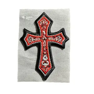 Red Cross Embroidered Hat Patch