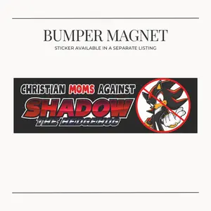 BUMPER MAGNET Christian Moms Against Hedgehog Shadow Bumper Magnet Funny Cringe Silly  Shadow Meme for Car Vehicle Decoration or 10 x 3 in Magnet