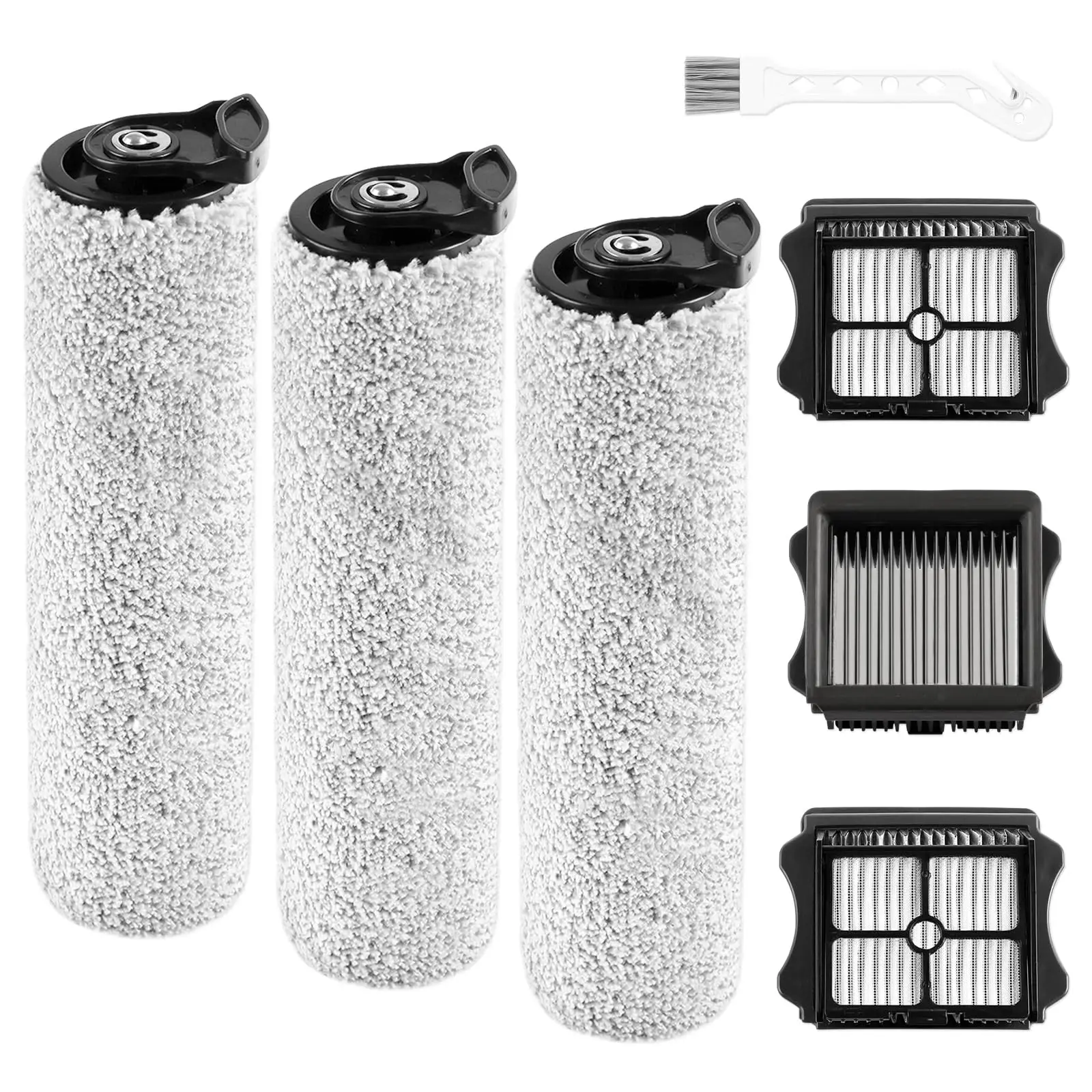 iFloor 3 Replacement Brush Rollers and HEPA Filter Kits Compatible with Tineco iFloor 3 and Floor One S3 Cordless Wet Dry Vacuum Cleaner Replacement Parts Accessories Kit,3 Brush Rollers & 3 Filters, Home Cleaning Tools