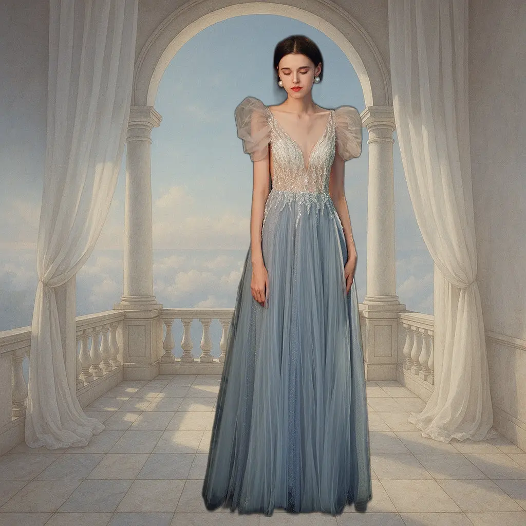 Elegant Graceful Fairy Dress - Elegant Design with Floral Accents and Soft Fabric