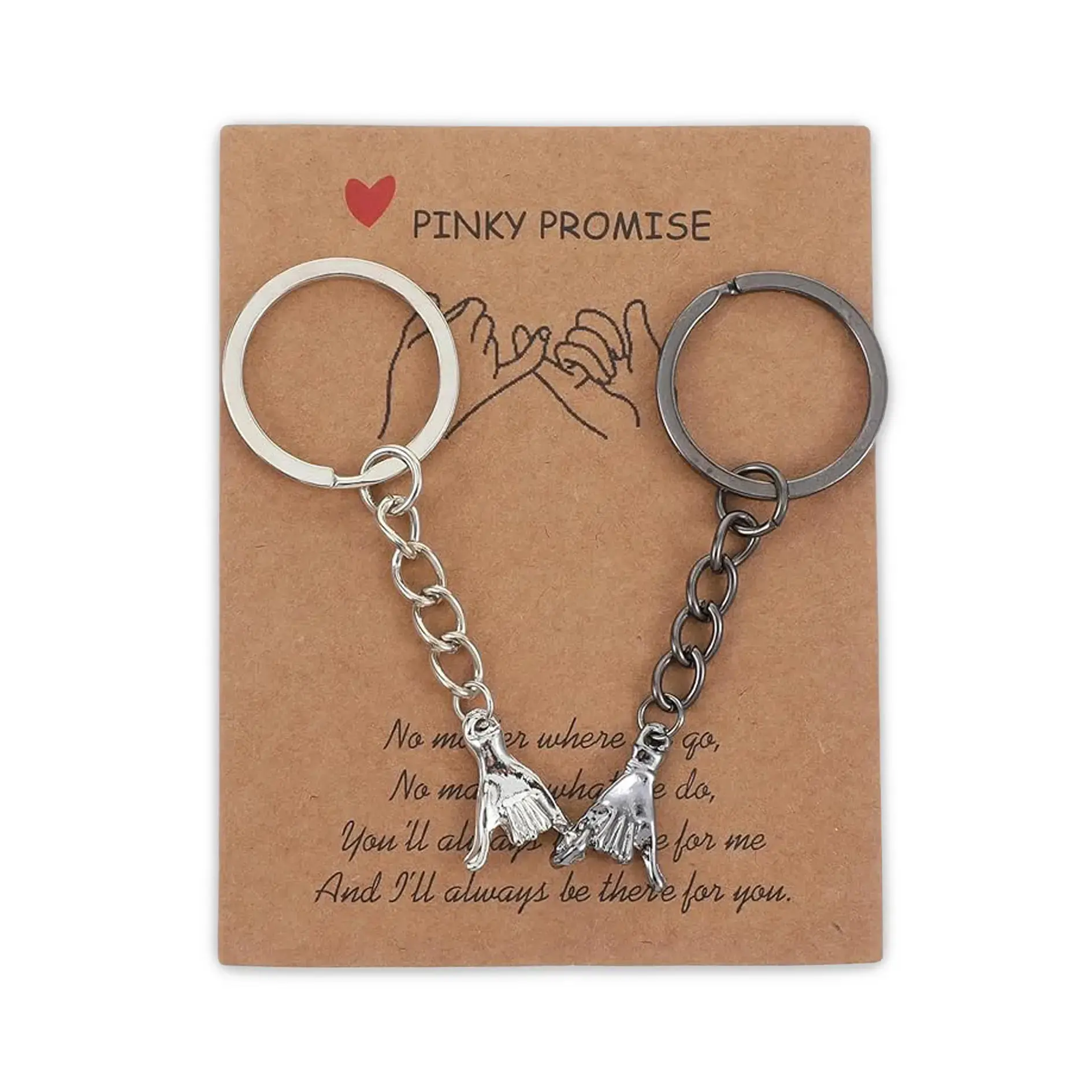 Pinky Promise Matching Keychains 2PCS for Couple Friends Family, Aesthetic Broken Heart Gap Puzzle Bestie Gifts for Him Her BFF Valentine's Day Birthday