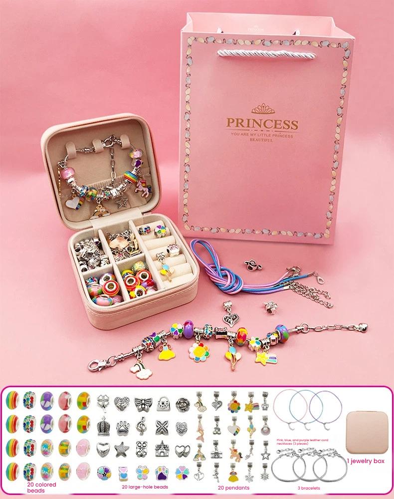 Beaded Jewelry Craft Kit with Soothing Color Scheme, Creative Bracelet & Necklace Making Set, Perfect Gift for Girls, Fun Handmade Activity