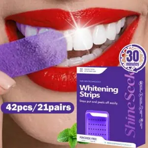 42pcs/21pairs Quick Whitening Tooth Stickers, Second Generation Dry Adhesive, Tight Fit, No Hydrogen Peroxide, Suitable for Sensitive Mouth