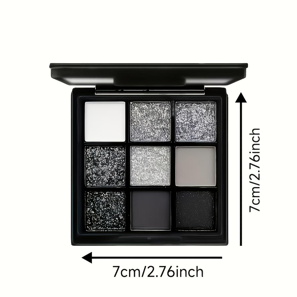 9Color Cool Toned Smoky Eye Shadow With Brush Shimmer Matte Silver Grey Long Lasting Stage Makeup Waterproof  Highlight Palette Sweatproof Buildable Cosmetic