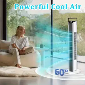 [Bladeless Tower Fan] SPZTJK Bladeless Tower Fan | 60° Oscillating, 3 Speeds & 3 Modes, Quiet Floor Standing Fan, Air Cooling for Bedroom, Home, Kitchen, Office - NOT Air Conditioner