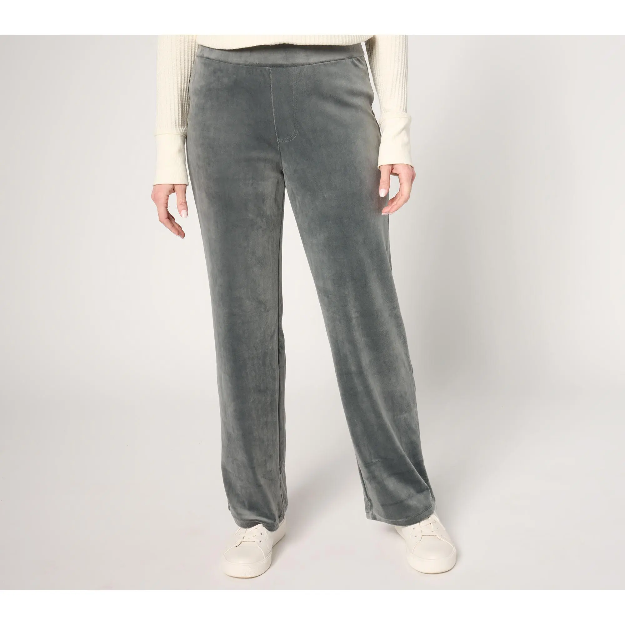by Stacy London Petite Plush Velour Wide Leg Pant