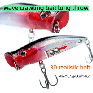Long Cast Wave Cut Surface Lure, Large Splash Wave Crawling 8.5g 16g Floating Magnetic Fake Bait, Pike Salmon Fishing Lure