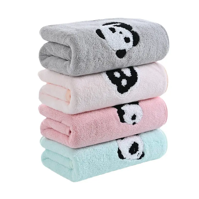 2pcs Bath towel set, Water absorbent towel, 70*140cm large size towel, solid color towel with pattern, cute embroidery pattern, soft and skin friendly, Towels for bathroom, super absorbent, suitable for home and vacation use