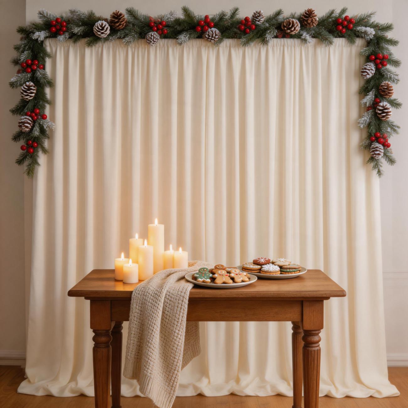 10 Pack 5x10ft Ivory Soft Flowing Backdrop Curtains, Polyester Drapes with Graceful Drape for Wedding Party, Bridal Shower, Birthday, Photography Photo Booth Background