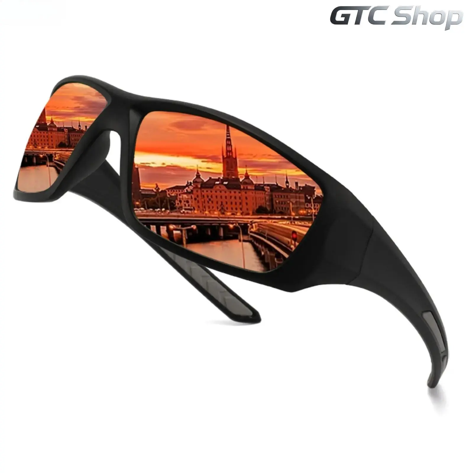 Men's Polarized Wrap-Around Sports Sunglasses, UV400 Anti-Glare Lightweight Eyewear, Comfort Wrap Frame Shades for Driving Fishing Outdoor Daily Activities