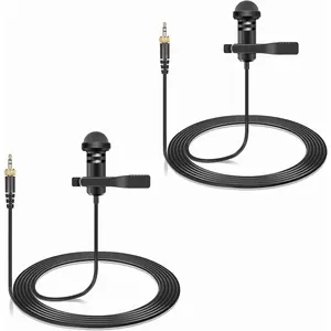 2-Pack Lavalier Lapel Microphone Compatible with Sennheiser Wireless System Bodypack Transmitter, Omnidirectional Condenser Mic for YouTube, Lectures, Living Performance