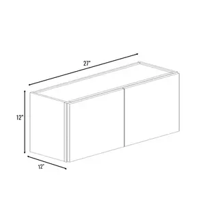 RTA - Avalon Ashen - Double Door Wall Cabinets - 27"W x 12"H x 12"D