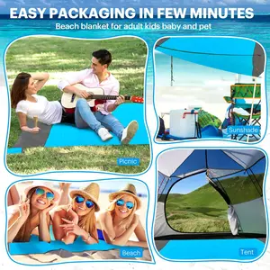 Spring Camping Picnic Mat 79x83 inches Sandproof Quick-Drying Beach Mat for 2-8 People Travel Camping Hiking Accessory