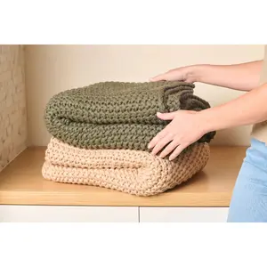 Cozy Knit Cotton Throw Blanket