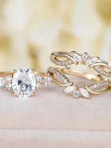 Egg-shaped Ring For Women Gorgeous Engagement Ring Daily Wear Fashion Rings Jewelry Accessory for All Season Dainty Stacking Rings