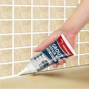 2 Pack White Grout Sealer Filler Fast Drying Grout Pen Repair Kit for Shower Tile Joints Kitchen Bathroom