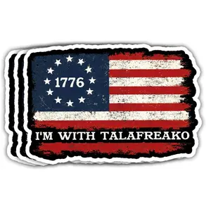 I'm with Talafreako America Flag Talarico 2026 Waterproof Vinyl Sticker Texas Political Activist Decal Gift NO1