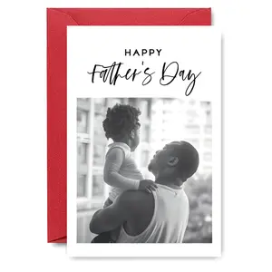Personalized Photo Card with Envelope, Dad Card, Jumbo Fathers Day Card from Wife, Custom First Card from Daughter Son