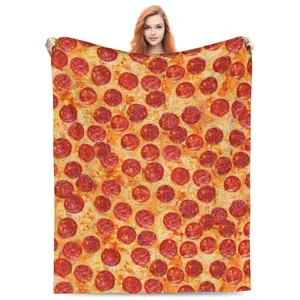 Pizza Flannel Fleece Bed Blanket Throw Blanket Lightweight Cozy Plush Blanket for Bedroom Living Rooms Sofa Couch