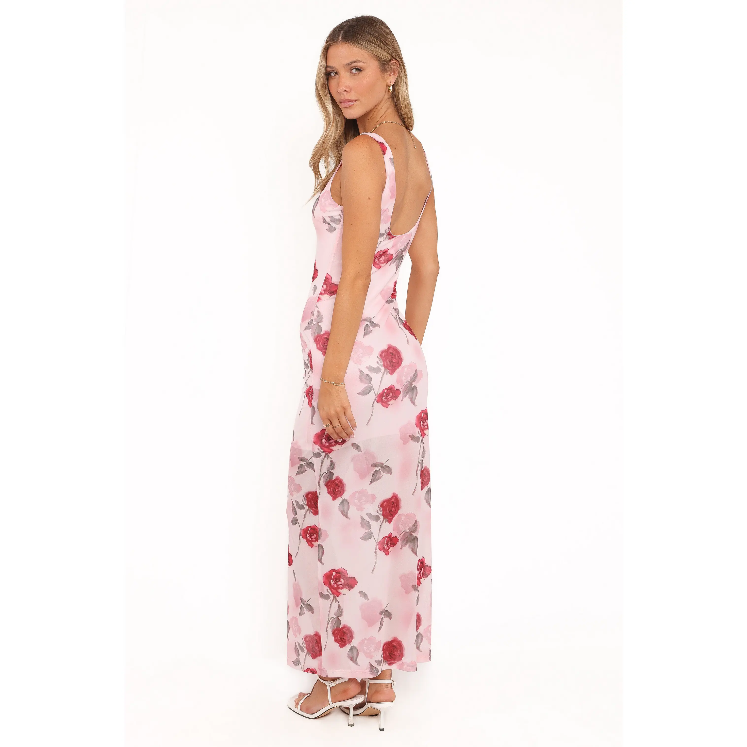 black embroidered dress maxi Floral Embroidered Ruffled Maxi Dress-Black S