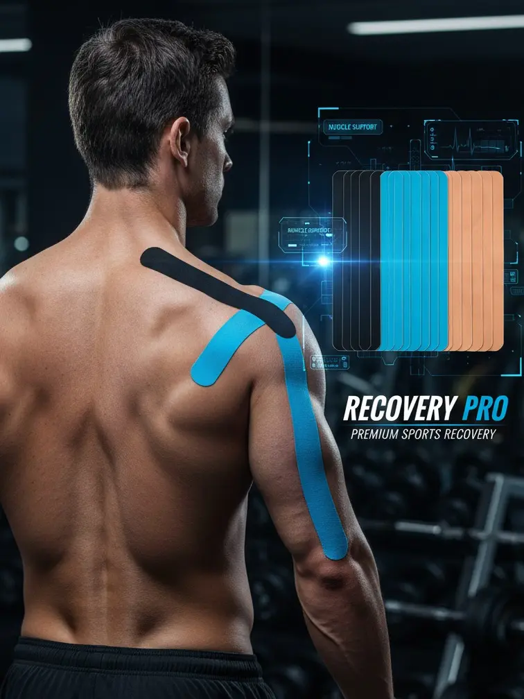 Precut Kinesiology Tape Strips, Elastic Athletic Tape for Joints Support & Muscle Pain Relief, Waterproof, Kinetic Tape for Shoulder, Knee, Ankle... breathable hypoallergenic latex-free tape wrist taping easy tear