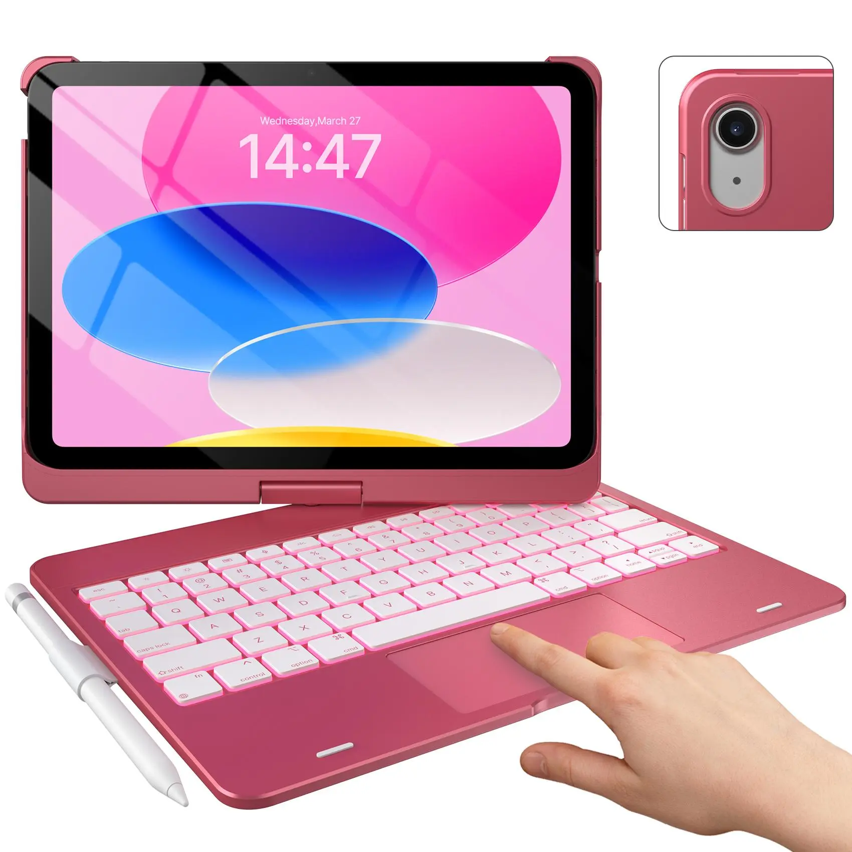 Typecase Touch Keyboard Case,360°Rotatable for iPad Air 11-inch(M4/M3/M2, 2026/2025/2024) & iPad Pro 11(4th/3rd/2nd/1st Gen),Multi-Touch Trackpad,11-Color Backlightfor iPad Air 5/4th Gen,