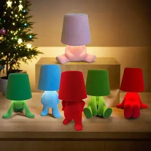 LED light bedroom decoration atmosphere light, thinker flocking table lamp charging night light Decorative Gentle Lamp ins style decorative ornaments atmosphere bedside lamp