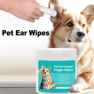Gentle & Effective Pet Ear Cleaning Wipes, 1 Box Pet Ear Cleaner, Natural Cleaning Puppy Ear Wipes, Soothing Ear Wipes for Pets, Cat, Grooming Products