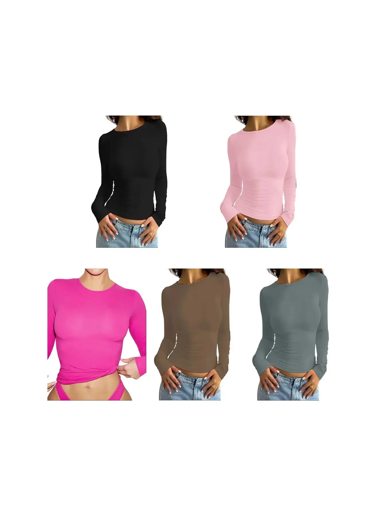 Black+Baby Pink+Hot Pink+Fawn Brown+Dusty Blue