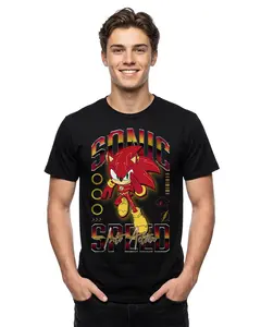 DC Comics Sonic The Hedgehog Shirt Men's The Flash Sonic short sleeve Tee
