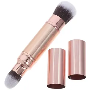 Double-Ended Makeup Brush Retractable Powder Brush Foundation Dual End Makeup Blush Makeup Blending Blusher Makeup Tools Plastic Travel Telescopic