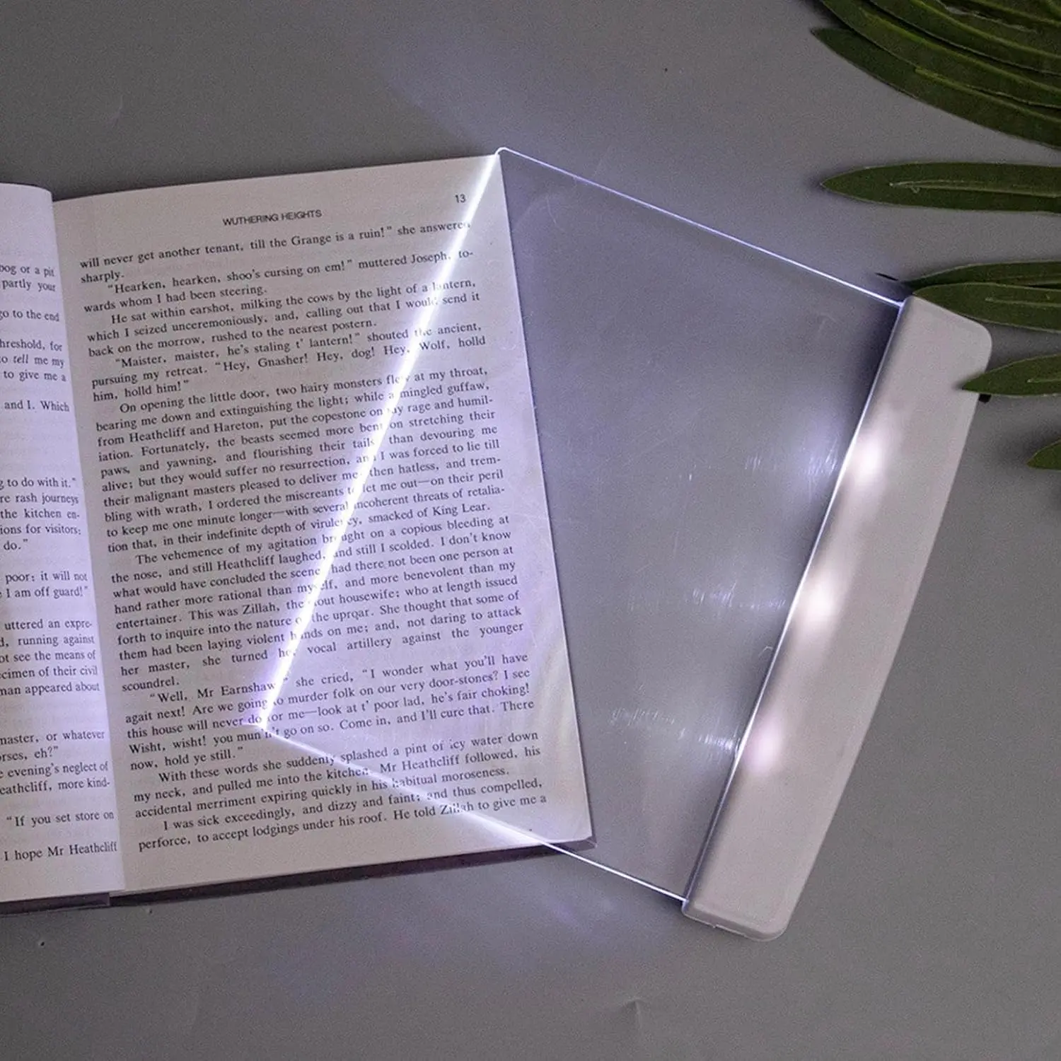 Flat Book Lights for Reading at Night in Bed Clear LED Book Page Light Bookmark Light for Reading Illuminator Panel Plate Lamp Board Wireless
