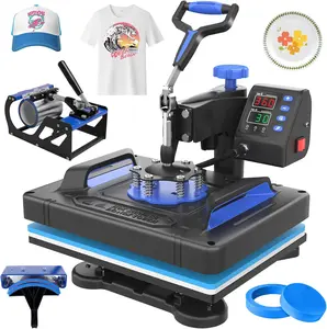 Slendor 12x15 Inch 5-in-1 Heat Press Machine with 360° Swing-Away Design for T-Shirts, Mugs, Hats, Plates & Caps