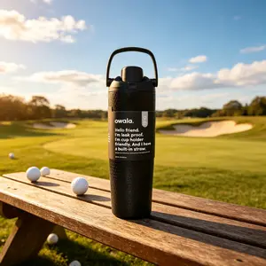 Owala 30oz Golf Water Bottle, Leak Proof, 2-in-1 sip, BPA Free, Sports Hydration Bottle, Reusable Travel Cup, Ideal Choice, Father's Day Insulated Mug, Black fathersdaygift bpa-free metal band merch mug