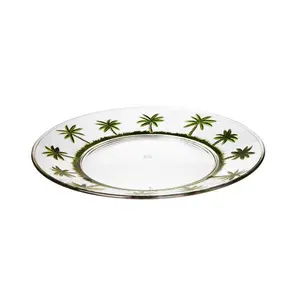 LeadingWare AS-0509 Palm Tree Classic Series 9 in. Plate - Set of 4