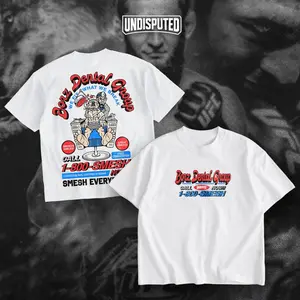 Khamzat Chimaev Borz Dental Group Double Sides Heavy Cotton Unisex T-shirt UFC 319 Khamzat Wolfpack Shirt Fan Apparel Casual Street Style Direct-to-garment Printing