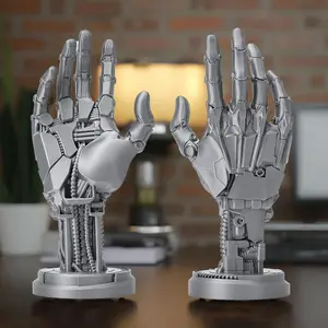 Cyberpunk Design Game Controller Holder, 3D Printed Mechanical Hand Design Game Controller Stand, Desktop Decoration for Home Office, Gaming Accessories