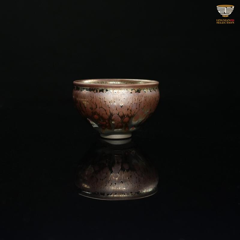 Zhi Jing Violet & Golden Rose Series Pink Oil-Drop Jian Zhan Tea Cup | Tea Cup | Gift | Collectible | Pink