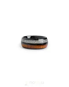 NOʻEAU DESIGNERS - 8mm Koa & Meteorite Rings