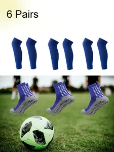 6-Piece Set New Outdoor Soccer Accessories Unisex Sports Football Socks Basketball Socks Rugby Socks High Quality Elastic Leg Covers Calf Socks