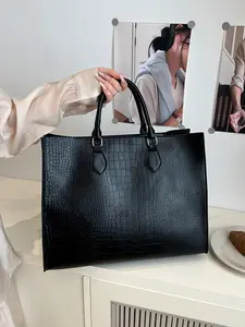 1pc Women's Handbag, Fashionable Retro Crocodile Pattern, Large Capacity for Daily Commuting, Casual Shopping Essential