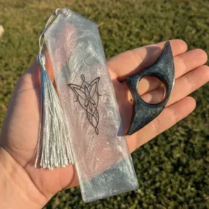 The Lord of the Rings Inspired Galadriel's Evenstar Bookmark with Tassel and Book Holder Featuring Glittery Design