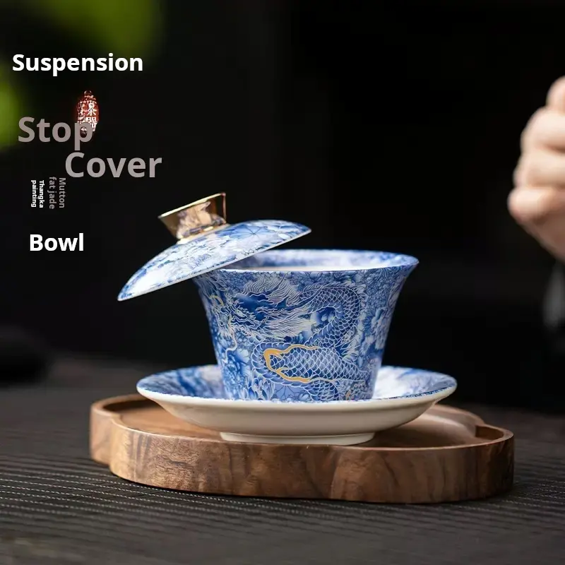 2026 Rutile Suspension Lidded Round Bowl Tableware - Filigree Silver Dragon Motif Serving Bowls Special Gift Set Edition