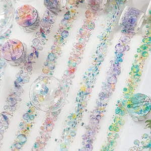 Sugar Poetic Ice Crystal Pet 3D Laser Silver Color Irregular Tape, Floating Dream Series, Unique Decorative Adhesive Strip