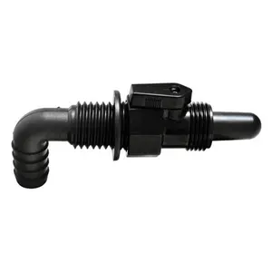 212 MAIN 0.75 in. Barbed 90-Degree Aerator Head with Shut-Off Valve, Black, Water Aerating Livewell Spray Head