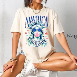 America Statue of Liberty Blowing Bubble Gum Shirt, 4th of July Shirts, 250th Anniversary Shirt, Independence Day Tee, Lady Liberty shirt, gift for her, him