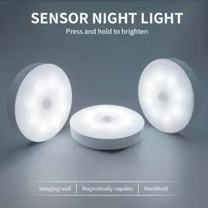 Wireless Motion Sensor LED Night Light, USB Rechargeable Magnetic Stick-On Light, Nightstand Lamp for Bedroom, Hallway