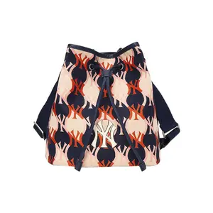 MLB Monogram Series New York Yankees Jacquard Canvas Tote Bag for Men and Women in Navy Blue