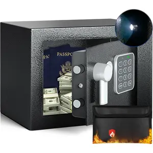 Safe Box for Home Safe (0.23 Cubic ) with Fireproof Bag, Personal Safe Box for  Safe for  Saving, Mini Safe Box with Key, Digital Safety Box with Light,  Lock Box