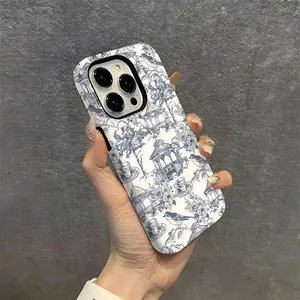 A retro fashion pattern phone case with a matte feel, dual-layer protection suitable for iPhone 17/16/15/14/13/12/11 PRO PROMAX PLUS AIR X XS XR, an ideal gift for friends and family, FLMS215